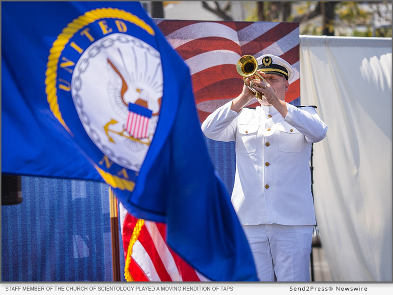 Memorial Day tribute: a staff member of the Church of Scientology played a moving rendition of Taps,