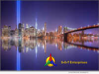 SET Enterprises - New York City Skyline with World Trade Center Light Towers