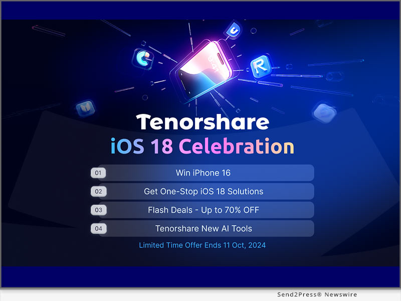 Newswire: Tenorshare Unveils Exclusive iOS 18 and iPhone 16 Special Offers