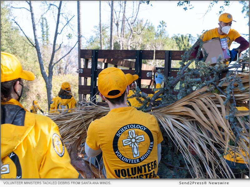 A team of Volunteer Ministers tackled debris from the Santa Ana winds together