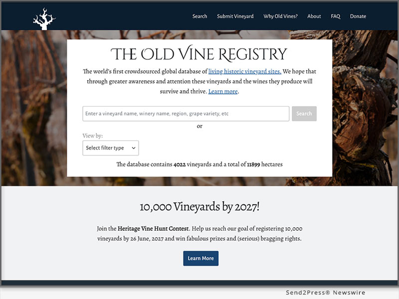 Old Vine Registry home page